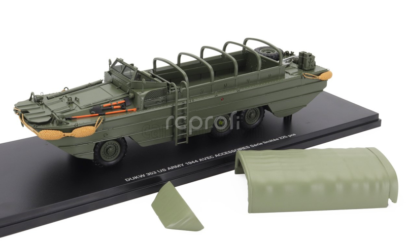 Perfex GMC Dukw Cckw 353 Truck Boat Usa Army With Accessories Anfibio Gommato 3-assi 1944 1:43 Vojenská Zelená