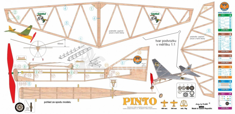 PINTO-model na gumu, 460mm, Hiesb.