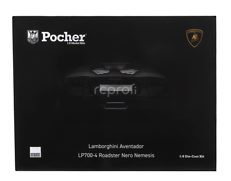 Pocher Lamborghini Aventador Lp700-4 Roadster 2013 1:8 Nero Nemesis - Matná Černá