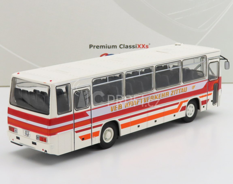 Premium classixxs Ikarus 256 Autobus Veb Kraftverkehr Zittau 1988 1:43 Bílá Červená Oranžová