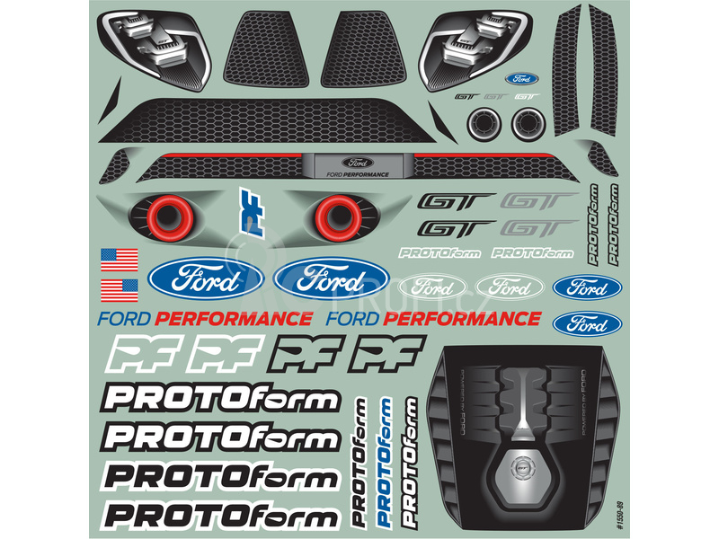 PROTOform karosérie 1:10 Ford GT LP (šasi 190mm s nízkými tlumiči)