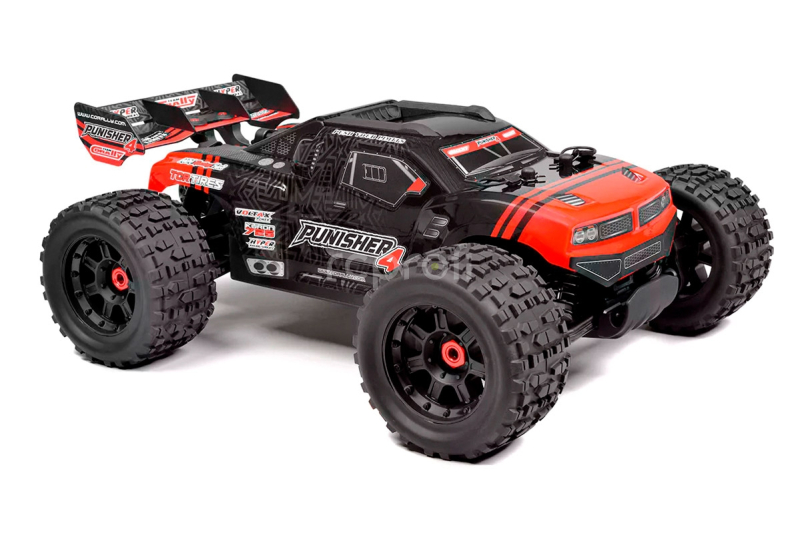 PUNISHER-4 - Monster Truck 4WD 3-4S - RTR - červená