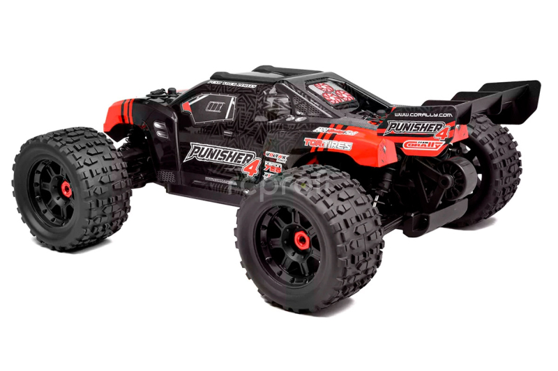 PUNISHER-4 - Monster Truck 4WD 3-4S - RTR - červená