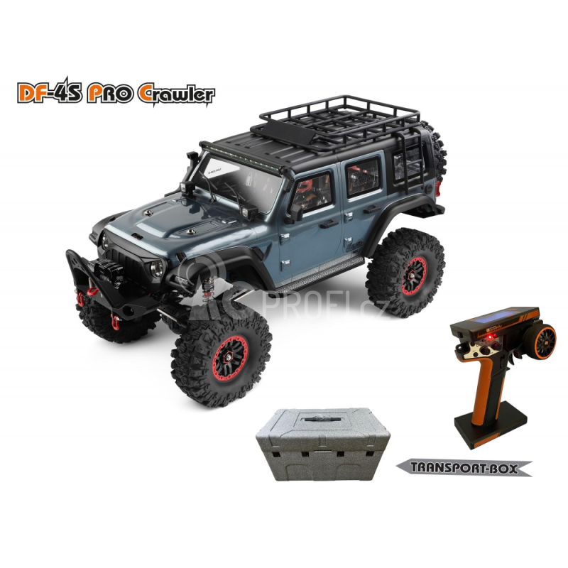 RC auto DF-4S PRO Crawler 313mm 1:10, zelenošedá metalíza