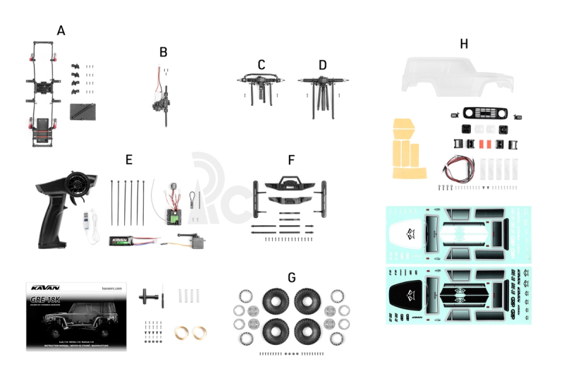 RC auto KAVAN GRE-18 KIT crawler 1:18