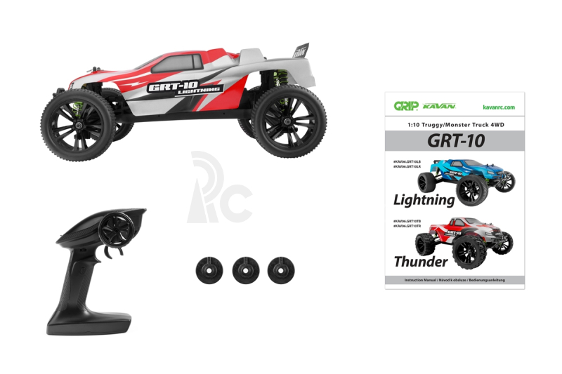 RC auto KAVAN GRT-10 Lightning 2,4 GHz 4WD Truggy 1:10, červená