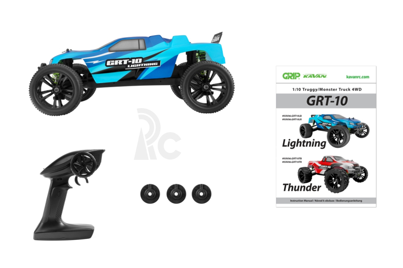 RC auto KAVAN GRT-10 Lightning 2,4 GHz 4WD Truggy 1:10, modrá