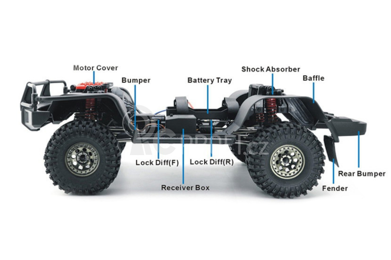 RC auto Rescuer 1/10 sada 2,4GHz, černá