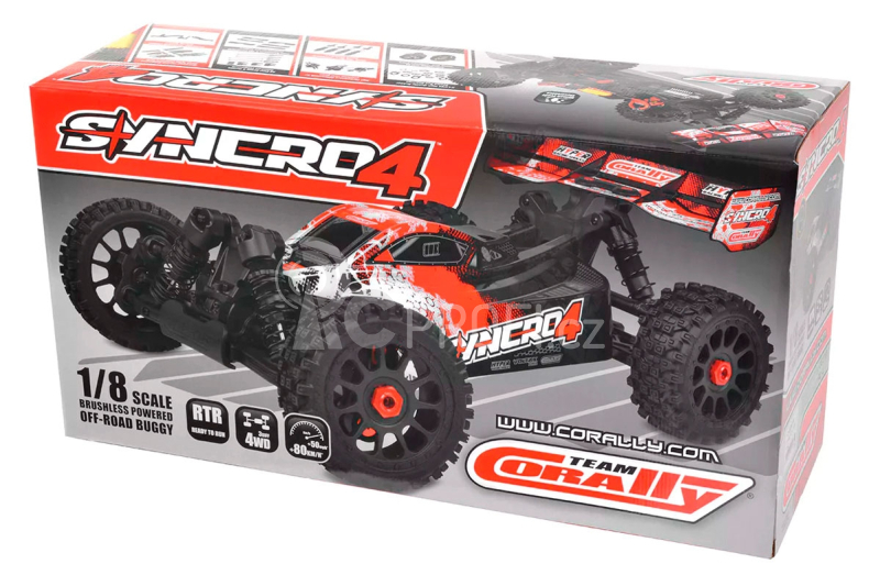 RC auto SYNCRO-4 - BUGGY 4WD 3-4S - RTR, červená