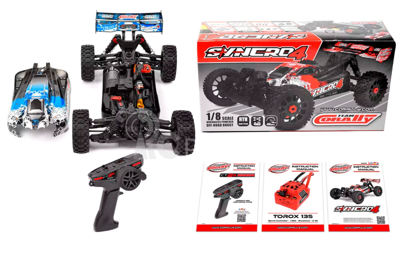 RC auto SYNCRO-4 - BUGGY 4WD 3-4S - RTR, modrá