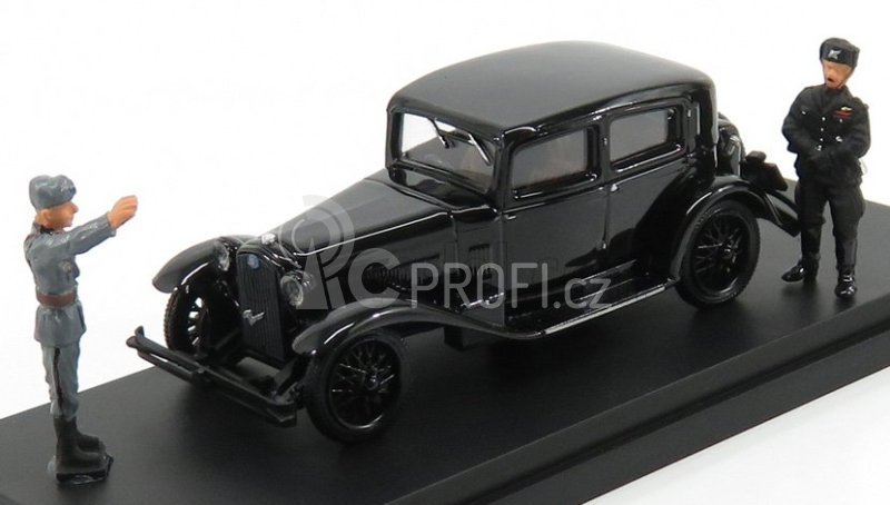 Rio-models Alfa romeo 6c 1750 - Mussolini Personal Car - Visita A Predappio Casa Natale - 1930 - With Figures - Exclusive Carmodel 1:43 Black