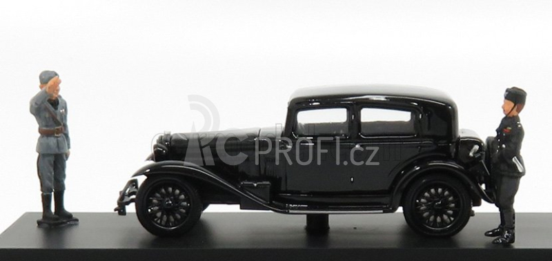 Rio-models Alfa romeo 6c 1750 - Mussolini Personal Car - Visita A Predappio Casa Natale - 1930 - With Figures - Exclusive Carmodel 1:43 Black