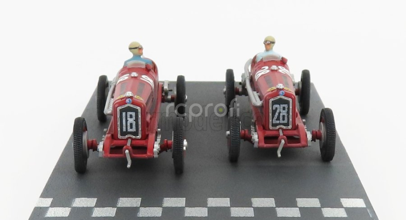 Rio-models Alfa romeo F1  2x P3 Scuderia Ferrari N 18 Winner Tripoli Gp 1934 Varzi + P3 N 28 2nd Tripoli Gp 1934 Moll 1:43 Red