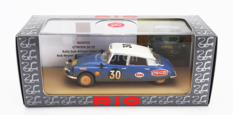 Rio-models Citroen Ds19 (dirty And Night Version) N 30 Rally East African Safari 1965 Bob Neyret - Jacques Terramorsi 1:43 Modrá Bílá