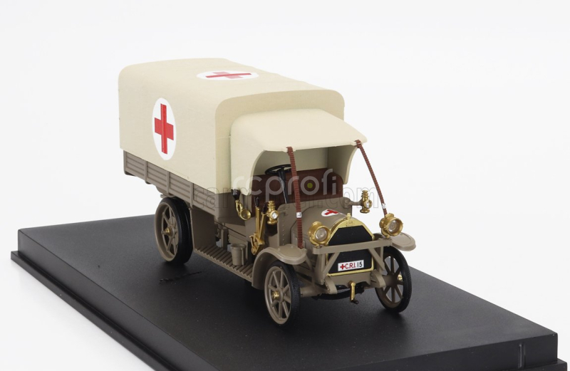 Rio-models Fiat 18bl Truck Telonato Ambulanza C.r.i. 1915 - 160th Anniversario Croce Rossa Italiana 1:43 Vojenská Zelená