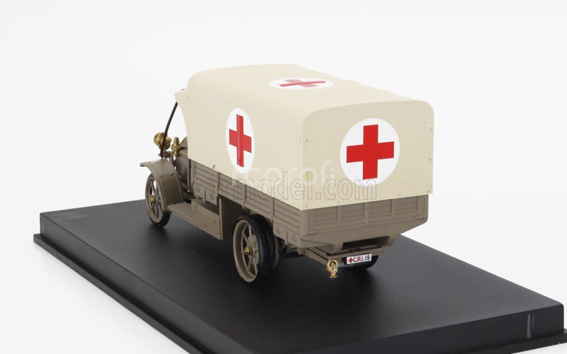 Rio-models Fiat 18bl Truck Telonato Ambulanza C.r.i. 1915 - 160th Anniversario Croce Rossa Italiana 1:43 Vojenská Zelená