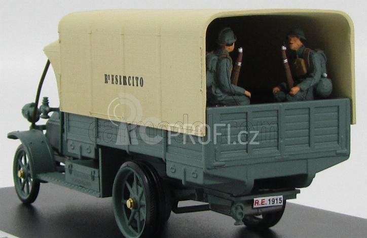 Rio-models Fiat 18bl Truck Telonato Esercito Italiano 1915 - 100th Anniversary La Grande Guerra 1:43 Vojenská Zelená