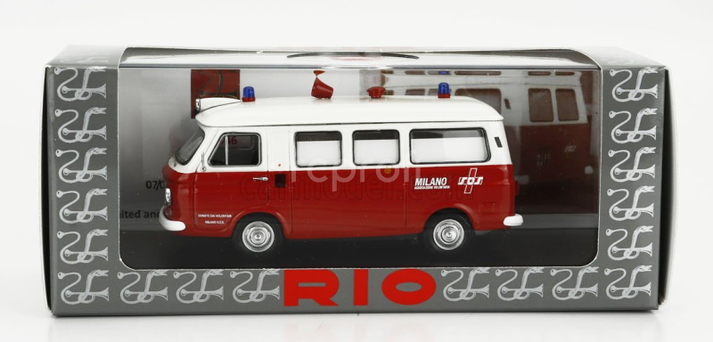 Rio-models Fiat 238 Ambulance Sos Associazione Volontaria 1968 1:43 Červená Bílá