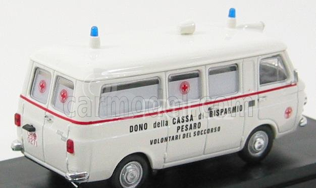 Rio-models Fiat 238 Van Ambulanza - Ambulance - Dono Della Cassa Di Risparmio Pesaro Volontari Del Soccorso 1:43 Bílá