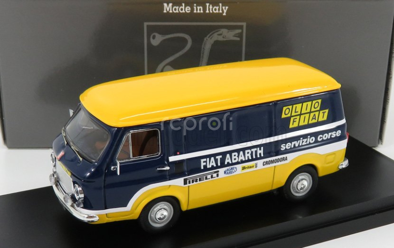 Rio-models Fiat 238 Van Assistenza Olio Fiat Abarth 1976 1:43 Modrá Žlutá