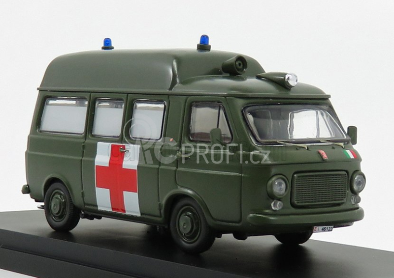 Rio-models Fiat 238 Van Tetto Alto Ambulanza Esercito Italiano 1970 1:43 Vojenská Zelená