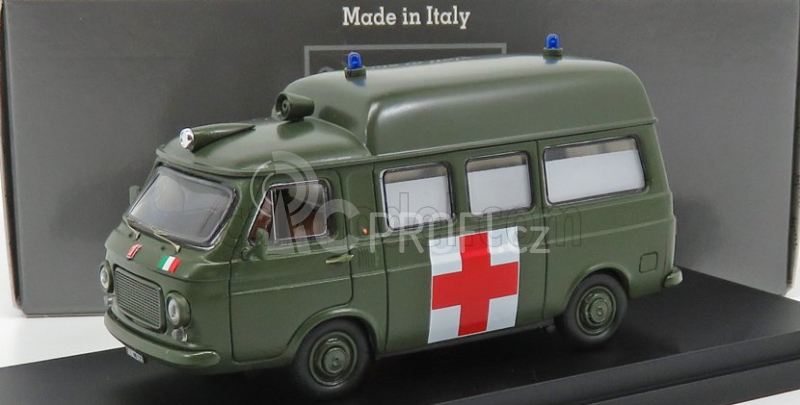 Rio-models Fiat 238 Van Tetto Alto Ambulanza Esercito Italiano 1970 1:43 Vojenská Zelená