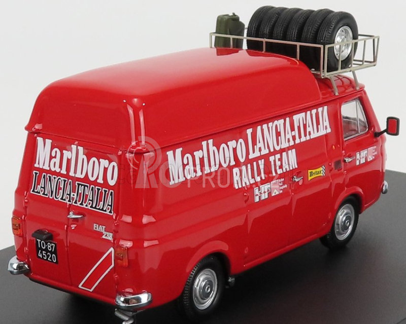 Rio-models Fiat 238 Van Tetto Alto Con Portapacchi Assistenza Corse Lancia 1973 - High Roof With Rack 1:43 Red