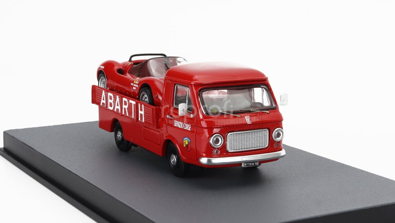 Rio-models Fiat 241 Assistenza Abarth Corse Car Transporter 1970 With Fiat Abarth 1000sp Spider 1:43 Red