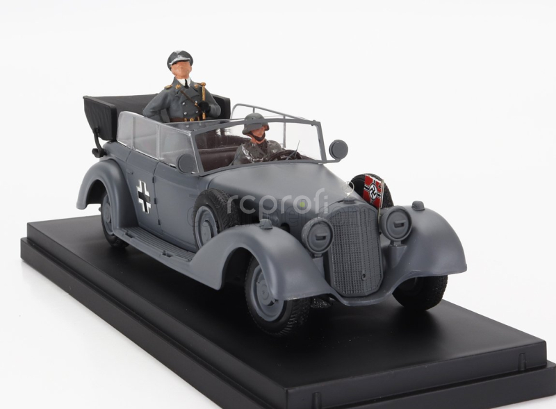 Rio-models Mercedes benz 770k Wehrmacht - Con Ufficiale E Soldato -  Hierarchy And Soldier Figures Included 1941 1:43 Black