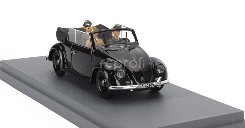 Rio-models Volkswagen Beetle Maggiolino Kafer Cabriolet Open With Hitler Himmler And Driver Figures 1939 1:43 Black