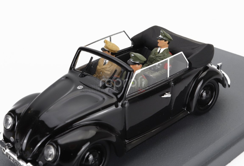 Rio-models Volkswagen Beetle Maggiolino Kafer Cabriolet Open With Hitler Himmler And Driver Figures 1939 1:43 Black