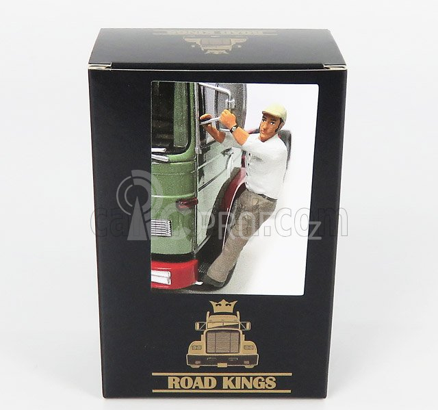 Road-kings Figures Man Trucker Franz Hanging At He Truck 1:18 Bílá Béžová