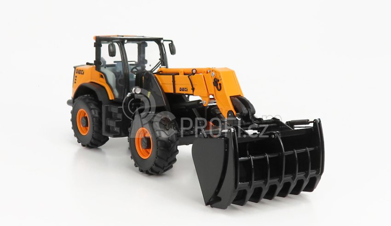 Ros-model Dieci T90 Plus Agri Pivot Ruspa Gommata 2010 - Tractor Scraper 1:32 Žlutá Černá