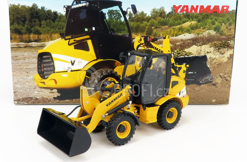 Ros-model Yanmar V8 Ruspa Gommata - Tractor Scraper 1:32 Žlutá Šedá