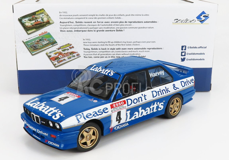 Solido BMW 3-series M3 E30 Team Labatt's N 4 Season Btcc 1991 T.harvey 1:18 Modrá Bílá