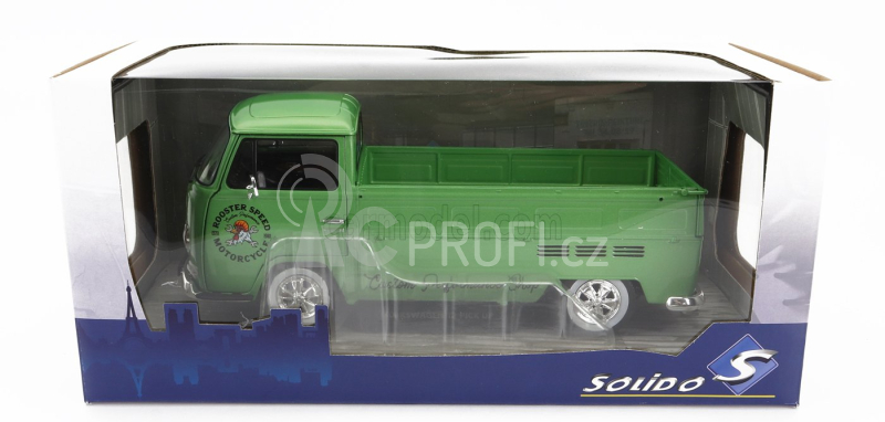 Solido Volkswagen T2 Pick-up Rooster Speed Motorcycle Custom 1968 1:18 Zelená