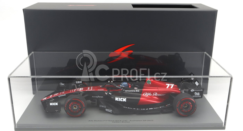 Spark-model Alfa romeo F1  C43 Team Stake N 77 Australian Gp 2023 Valtteri Bottas 1:18 Černá Červená