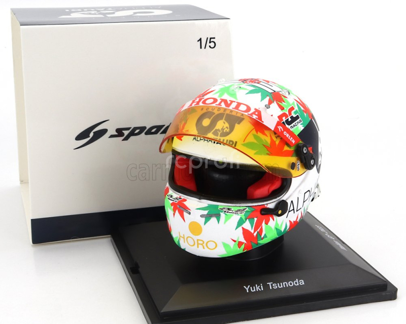 Spark-model Arai helmet F1  Casco Helmet Alpha Tauri At04 Team Alpha Tauri N 22 Monza Italy Gp 2023 Yuki Tsunoda 1:5 Bílá Zelená Červená