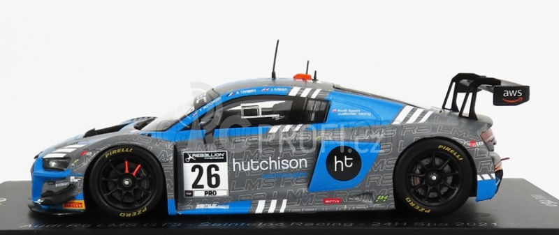 Spark-model Audi R8 Lms Gt3 Team Audi Sport Sainteloc Racing N 26 24h Spa 2021 J.green - F.hutchison - A.tambay 1:43 Světle Modrá Šedá