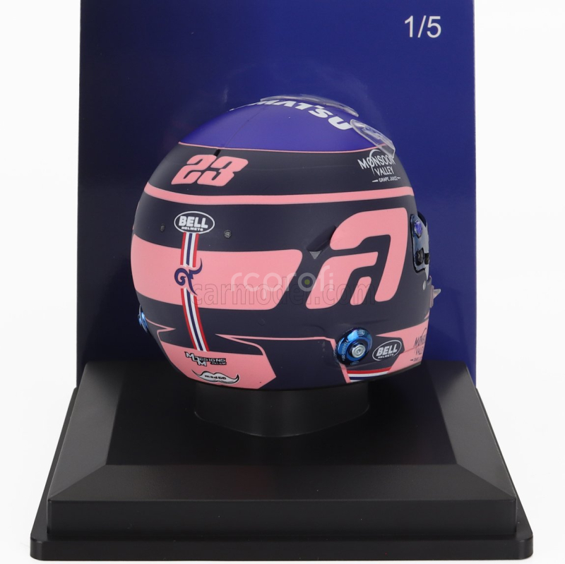 Spark-model Bell helmet Casco Helmet F1 Alexander Albon Team Williams Racing N 23 Season 2024 1:5 Modrá Růžová