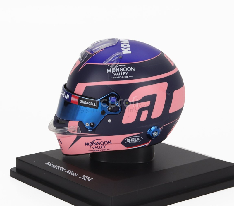 Spark-model Bell helmet Casco Helmet F1 Alexander Albon Team Williams Racing N 23 Season 2024 1:5 Modrá Růžová