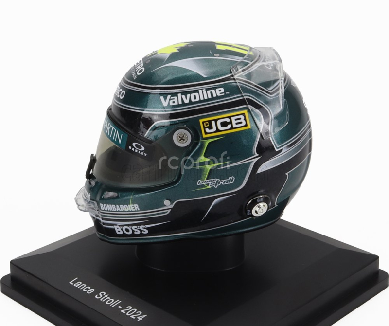 Spark-model Bell helmet Casco Helmet F1 Lance Stroll Team Aston Martin Aramco Cognizant N 18 Season 2024 1:5 Zelená