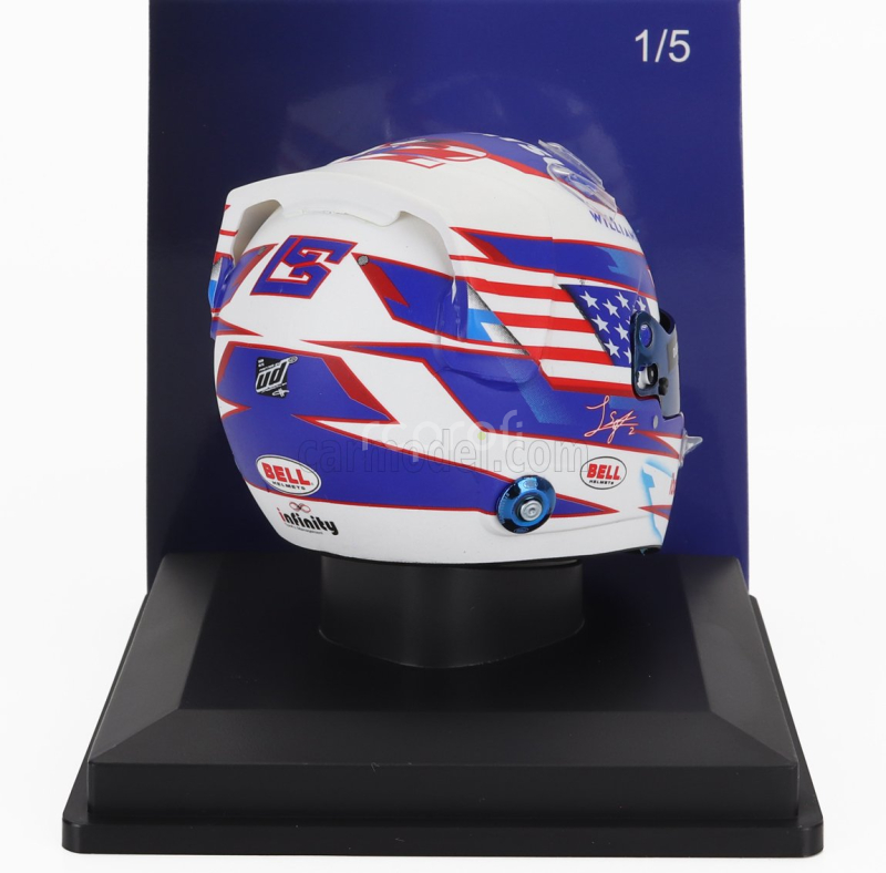 Spark-model Bell helmet Casco Helmet F1 Logan Sargeant Team Williams Racing N 2 Season 2024 1:5 Bílá Modrá Červená