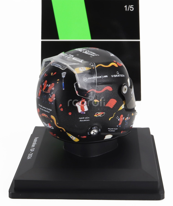 Spark-model Bell helmet Casco Helmet F1 Valtteri Bottas Team Stake Kick Sauber N 77 Australian Gp 2024 1:5 Black