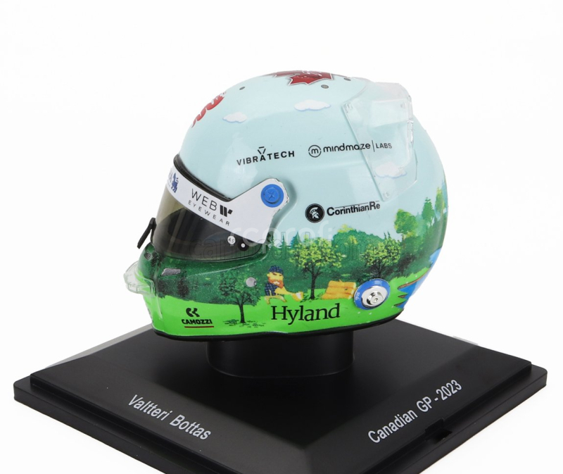 Spark-model Bell helmet F1  Casco Helmet Alfa Romeo C43 Team Stake N 24 Canada Gp 2023 Guanyu Zhou 1:5 Bílá Zelená