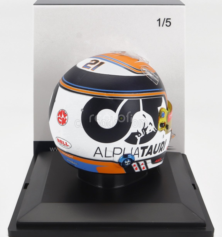 Spark-model Bell helmet F1  Casco Helmet At04 Team Alpha Tauri N 21 Season 2023 Nyck De Vries 1:5 Černá Bílá Žlutá