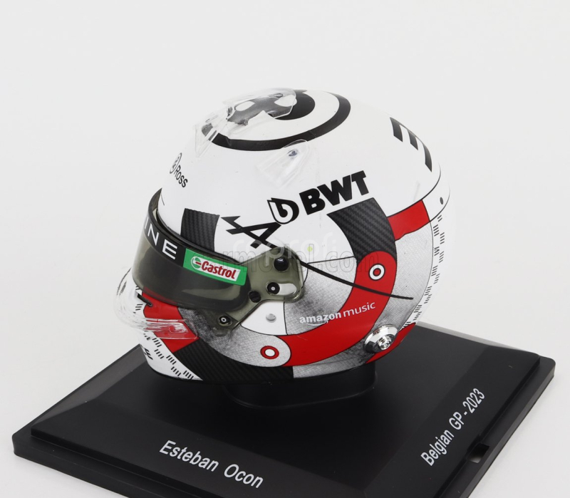 Spark-model Bell helmet F1  Casco Helmet Renault A523 Team Bwt Alpine N 31 Belgium Gp 2023 Esteban Ocon 1:5 Bílá Černá Červená