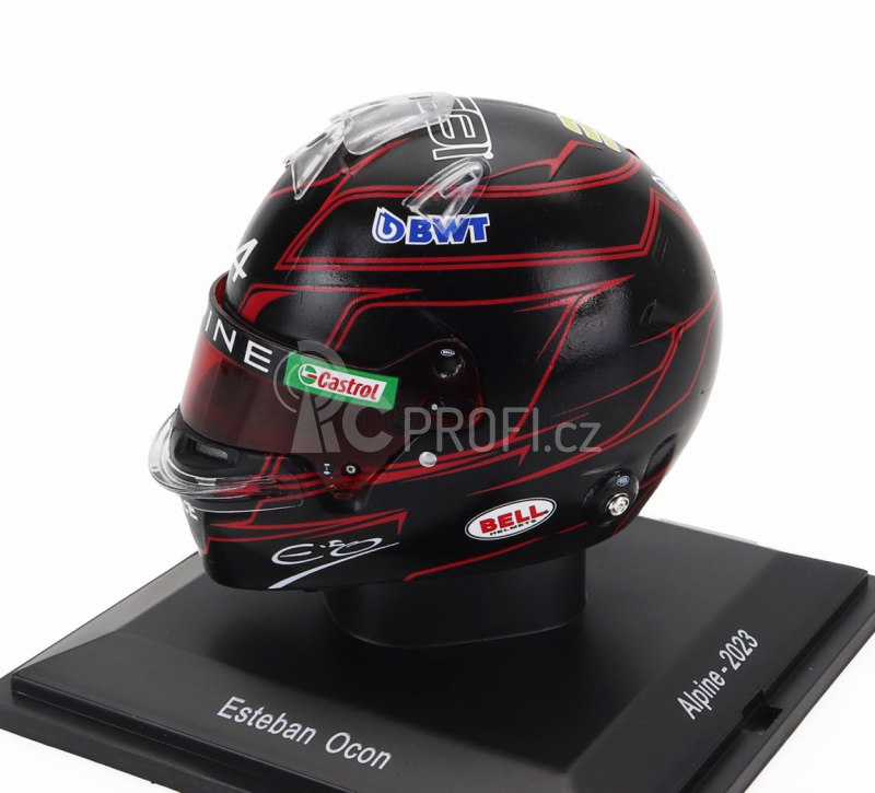 Spark-model Bell helmet F1  Casco Helmet Renault A523 Team Bwt Alpine N 31 Season 2023 Esteban Ocon 1:5 Černá Červená