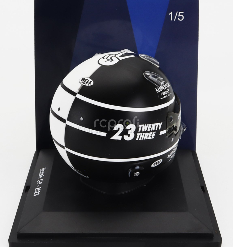 Spark-model Bell helmet F1  Casco Helmet Williams	fw45 Team Williams Racing N 23 British Gp 2023 Alexander Albon 1:5 Bílá Černá