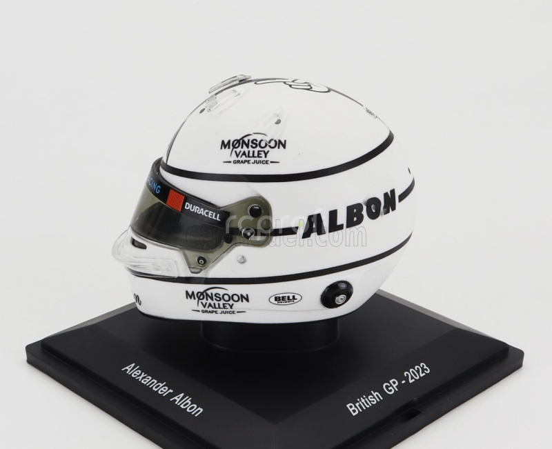 Spark-model Bell helmet F1  Casco Helmet Williams	fw45 Team Williams Racing N 23 British Gp 2023 Alexander Albon 1:5 Bílá Černá